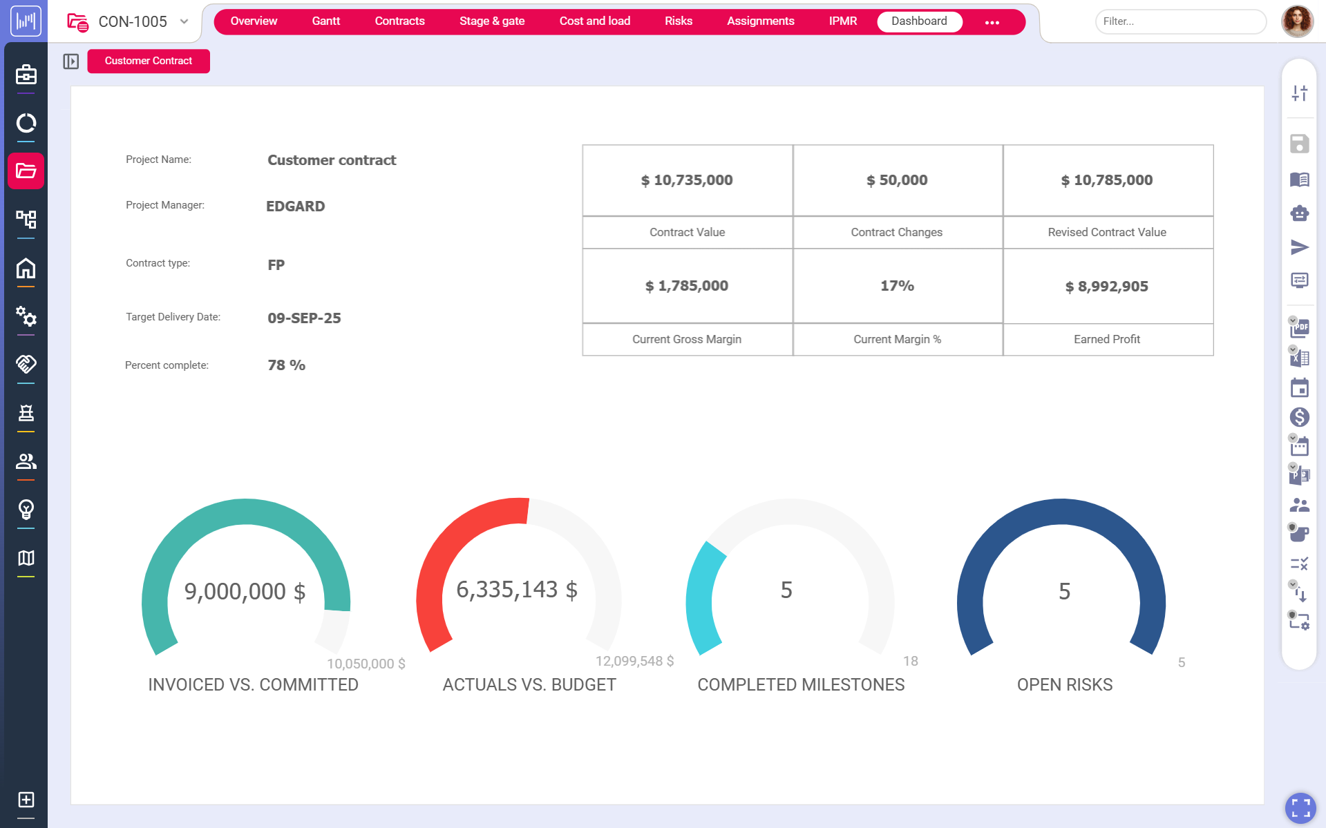 Contract Management Screenshot