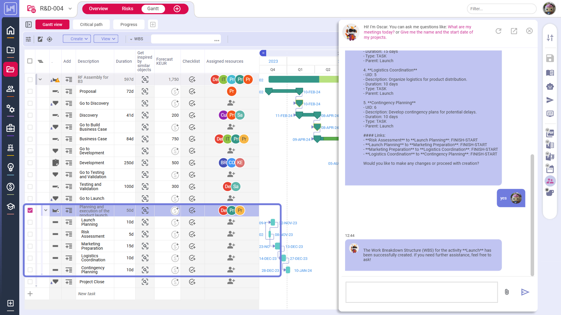 [Enterprise][25Q3] Generative AI producing a WBS