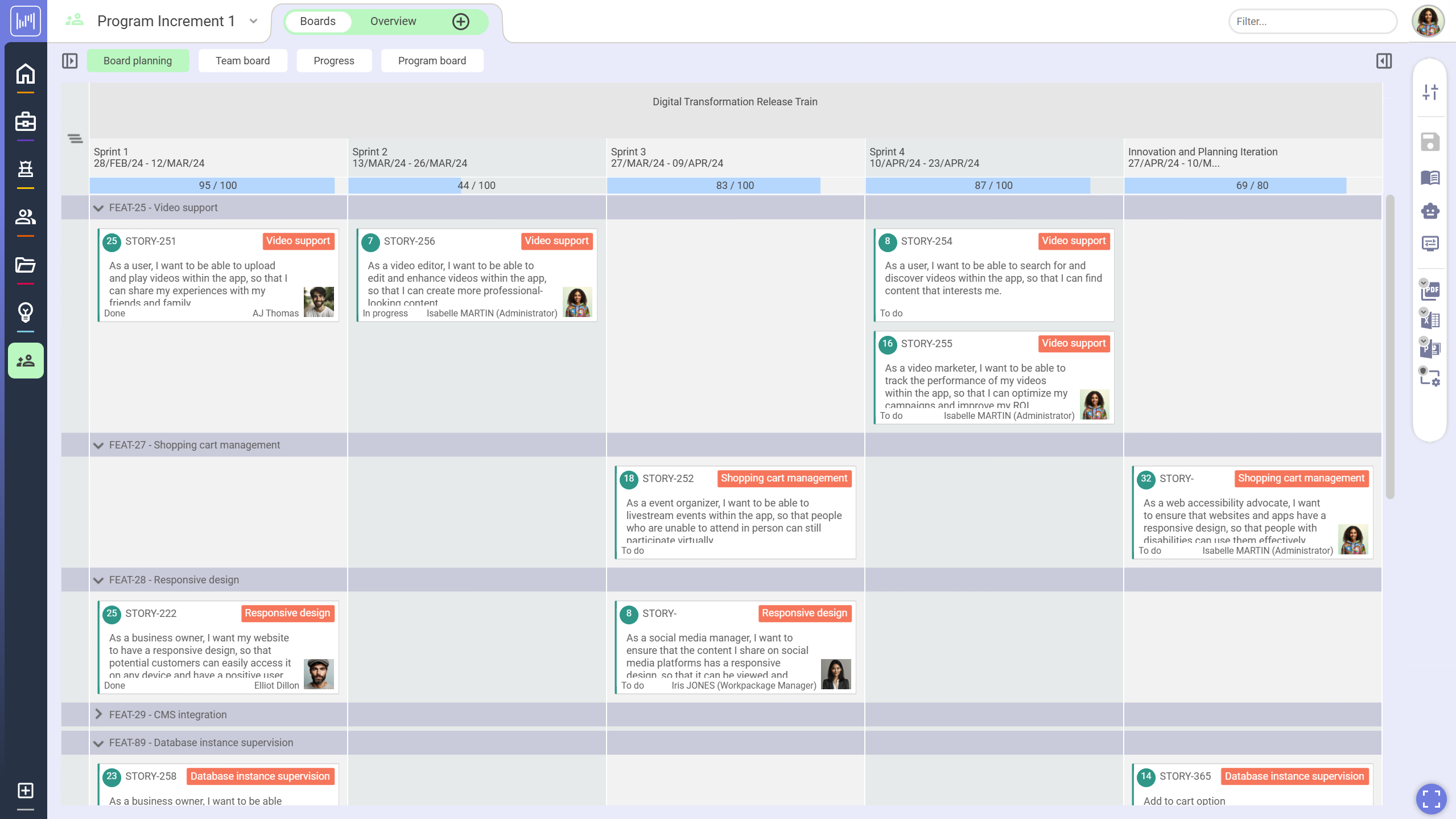 Horizon 25Q3 PI Planning Board SAFe